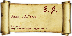Buza János névjegykártya